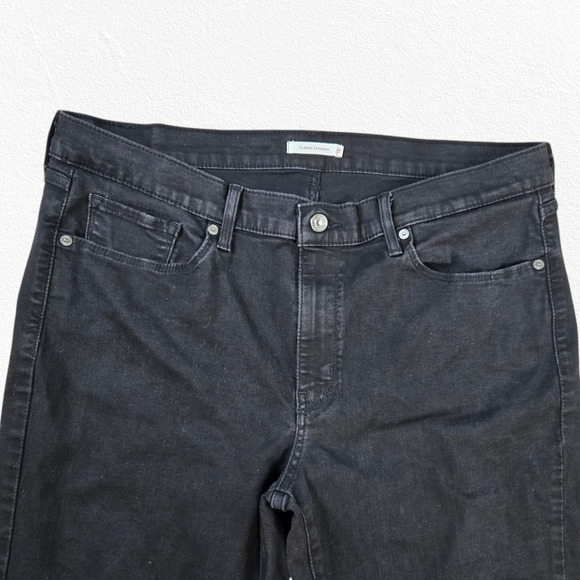 Levi's Black Classic Straight Mid Rise Black Label Straight Leg Jeans Size 18 S - Picture 3 of 10